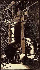 Inspiration. Woodblock print, Akseli Gallen-Kallela